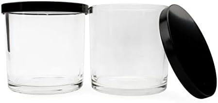 Darware 16oz Clear Glass Candle Jars with Metal Lids 4-Pack