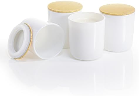 Aroparc 10oz White Candle Jars with Metal Lids - 12 Pack
