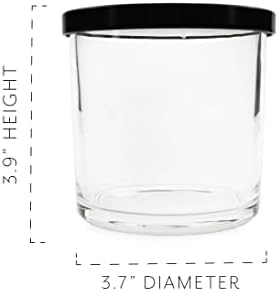 Darware 16oz Clear Glass Candle Jars with Metal Lids 4-Pack