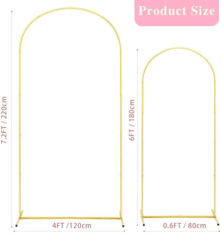 Set of 2 Gold Metal Wedding Arch Backdrop Stands
