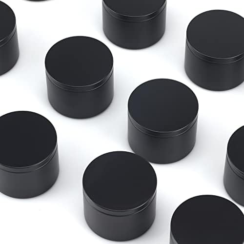 Sonviitins 8 oz Black Candle Tins 24 Pack
