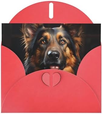 Red Pearlescent Holiday Cards 4x6 German Shepherd Design