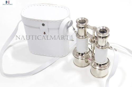Nautical Chrome Binocular with Leather Case