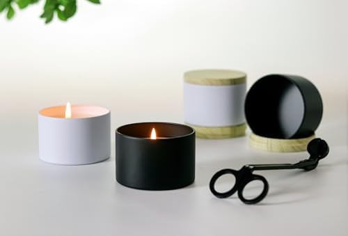 Aroparc 8oz Candle Tins 24 Pack with Wood Grain Lids