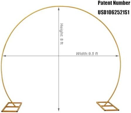 LANGXUN 95ft Gold Metal Balloon Arch Stand