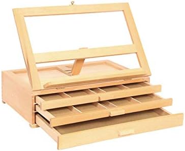 Red Beech Three-Layer Drawing Easel with Storage Box