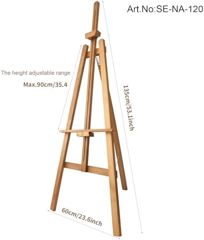 Vaste Large Adjustable Wooden Easel for Art and Sketch