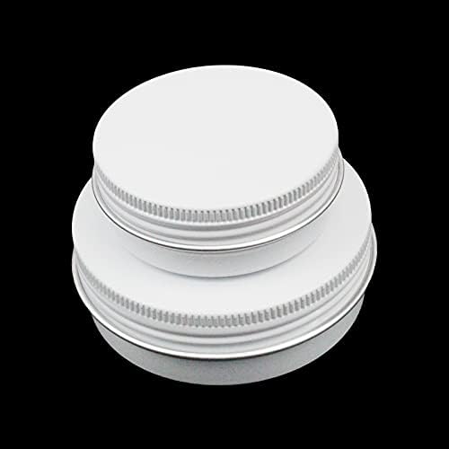 32 Piece White Round Aluminum Tin Cans with Screw Lids