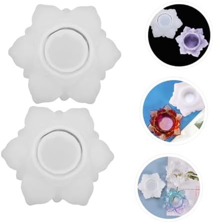 2pcs Lotus Shape Silicone Candle Making Molds for DIY Crafts