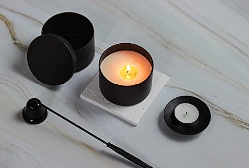 Aroparc 8oz Black Candle Tins 24 Pack with Lids