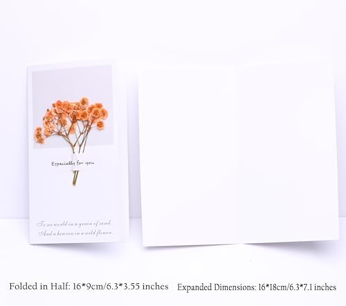 Orange Babys Breath Dried Flowers with Blessing Card 5 Pcs Set