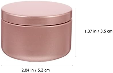 Beavorty 12pc Candle Jars with Lid Rose Gold Metal Containers