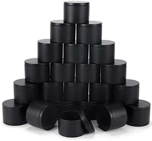 Sonviitins 8 oz Black Candle Tins 24 Pack