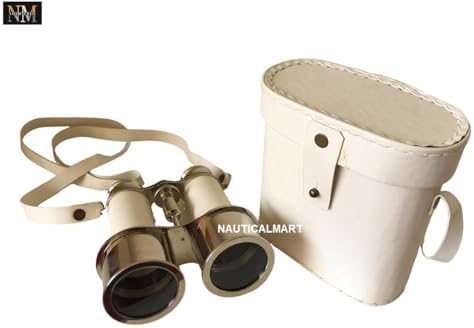Nautical Chrome Binocular with Leather Case