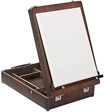 KINGART Adjustable Wood Table Sketchbox Easel