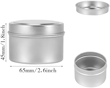 24 Pack Silver Candle Tins with Lids Candle Making Jars for DIY