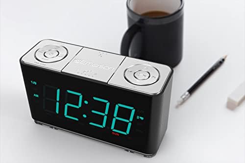 Emerson Smartset Alarm Clock Radio with Bluetooth Speaker and USB Port
