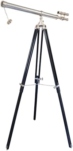 Decorative Double Barrel Marine Telescope with Black Tripod