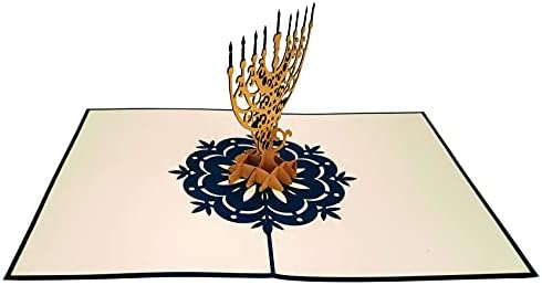 Elegant Hanukkah 3D Pop Up Card with Envelope