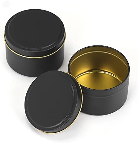 SONVIIBOX 24 Piece Black Candle Tins 4oz