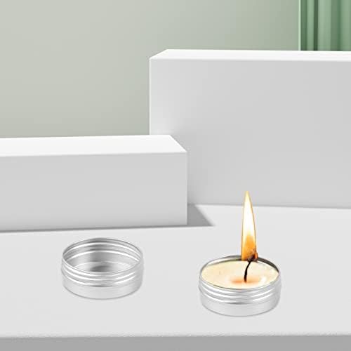 CABAX 1 oz Silver Aluminum Candle Tins 12 Pcs