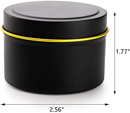 ZEAYEA 30 Pack 4oz Candle Tins with Lids Black