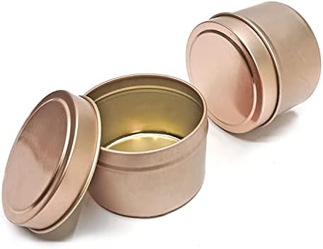 16 Pcs Light Rose Gold Candle Tins for DIY and Storage