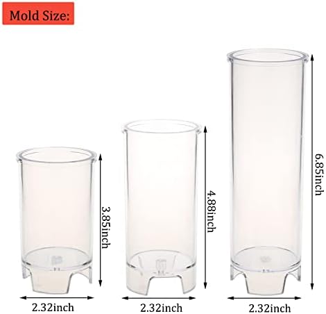 MILIVIXAY 3PCS Cylinder Candle Molds Set