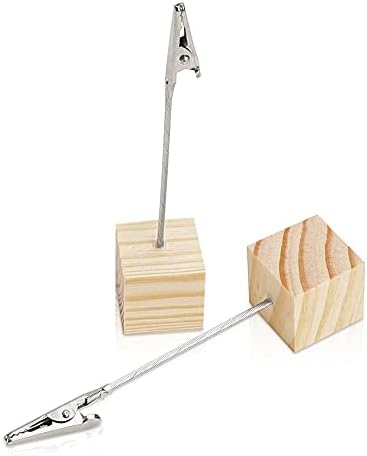 10 Pcs Wooden Memo Clip Holder with Alligator Clip