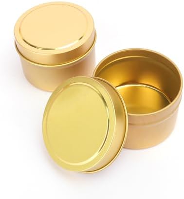GENHAKON 48 Pack 4 Oz Golden Candle Tins
