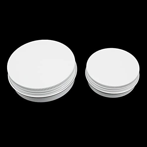 32 Piece White Round Aluminum Tin Cans with Screw Lids