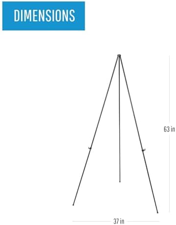 MasterVision Instant Easel Black Steel Lightweight