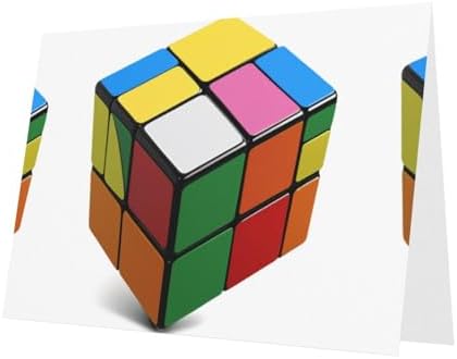 Gray Puzzle Rubiks Cube Pattern Greeting Card
