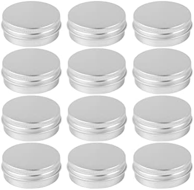 CABAX 1 oz Silver Aluminum Candle Tins 12 Pcs