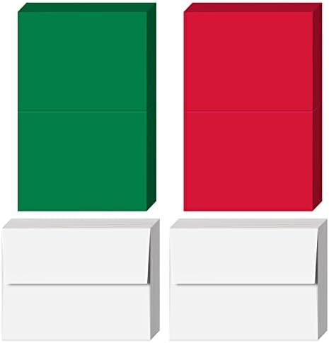 2026 Christmas Cards 50 Sets 25 Red 25 Green 5x7