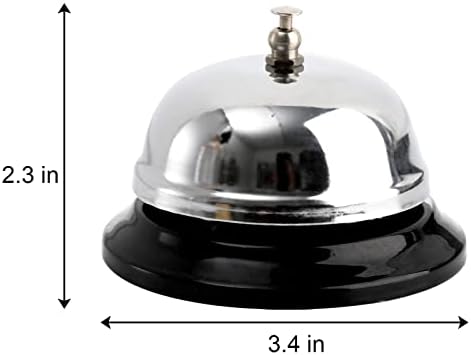 Fasmov 6 Pack 34 Inch Call Bells Chrome Finish Desk Bell