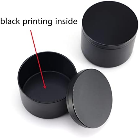 Sonviitins 8 oz Black Candle Tins 24 Pack