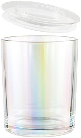 CandMak Glass Candle Jars 15 Pack with Clear Lids