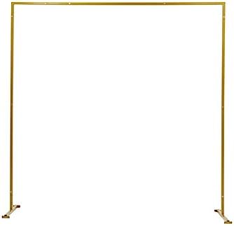 BalsaCircle 8 Foot Gold Metal Square Backdrop Stand Arch