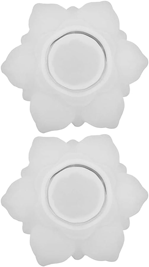 Uonlytech 2pcs Silicone Lotus Candle Holder Molds
