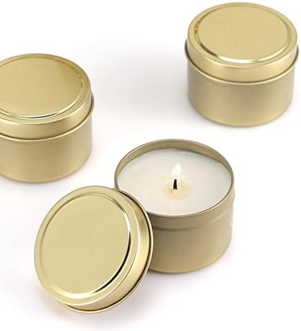SONVIIBOX 24 Pcs Gold Candle Tins 4oz DIY Kit