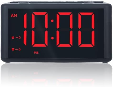 Digital Alarm Clock Radio with AMFM Radio and Dual Alarms