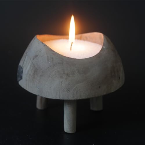 Rustic Wooden Candle Holder with Refillable Candle Sand and 30 Wicks