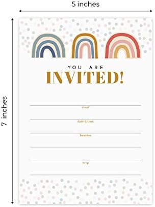 Modern Rainbow Fill In Invites 25 Cards With Envelopes