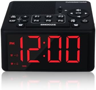 Digital Alarm Clock Radio with AMFM Dual Alarm and Dimmable LED Screen