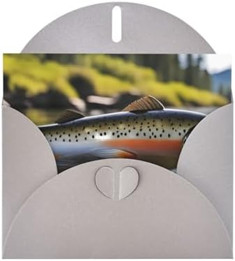 Gray Pearlescent Holiday Cards 4x6 Inch Brook Trout Fly Fishing Print