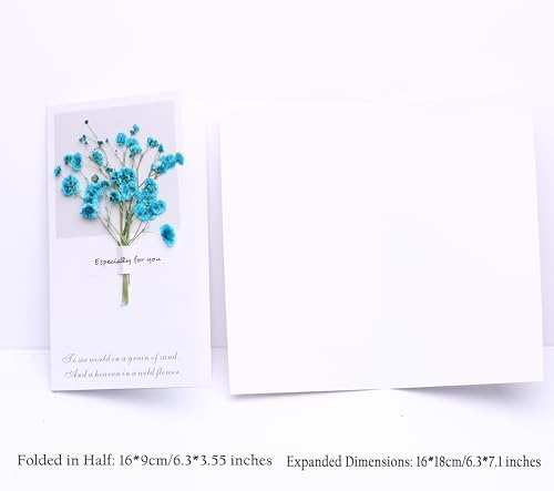 Lake Blue Gypsophila Dried Flowers Greeting Card Set