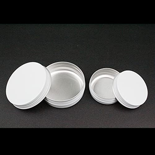 32 Piece White Round Aluminum Tin Cans with Screw Lids
