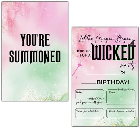 LyoGao Wicked Birthday Invites Cards With Envelopes 20 Pack