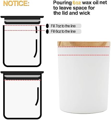 Thick Candle Jars 16 Pcs 7 Oz Matte White with Wood Lids
